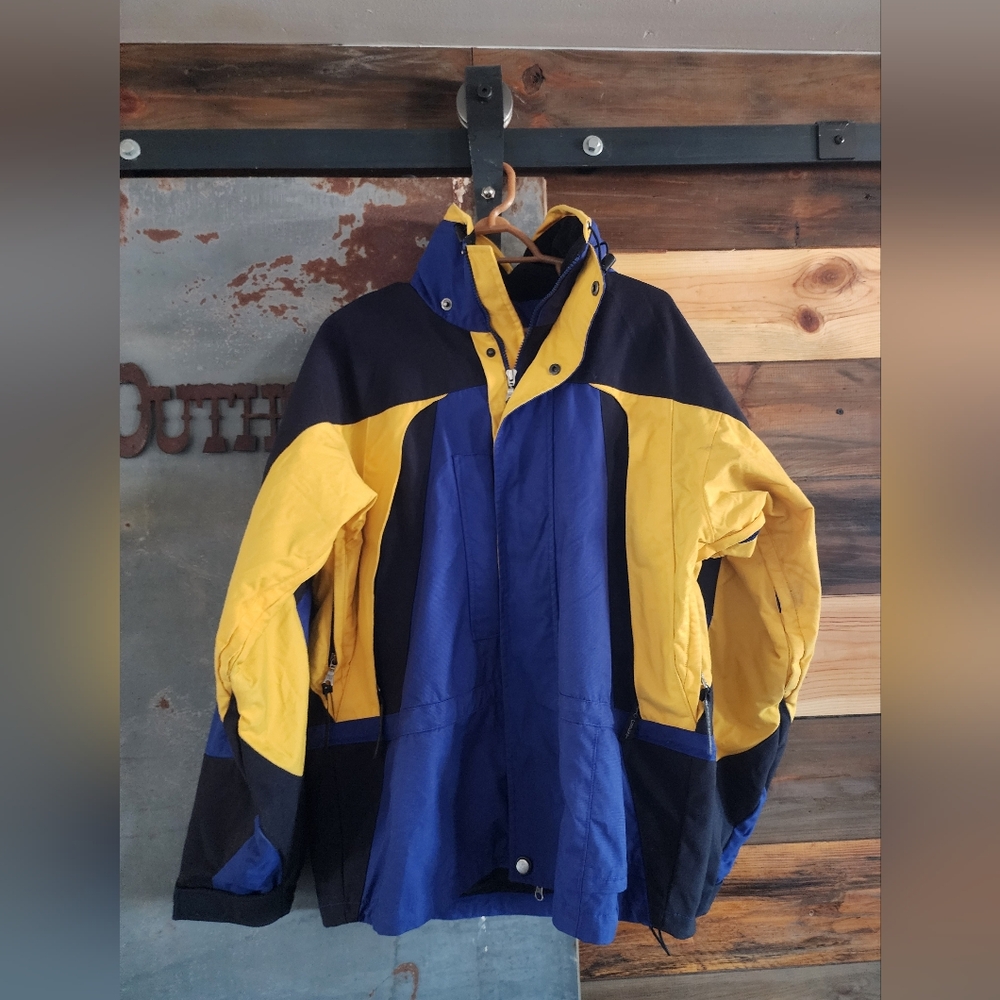 Pacific Crest Men's Vibrant Blue and Yellow Snow Jacket